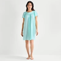 Adonna Womens Short Sleeve Round Neck Nightgown