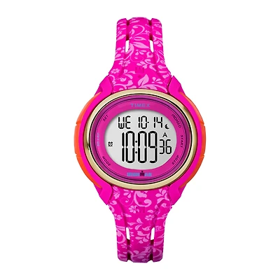 Timex® Womens Sleek Hot Pink Floral 50 Lap Strap Watch