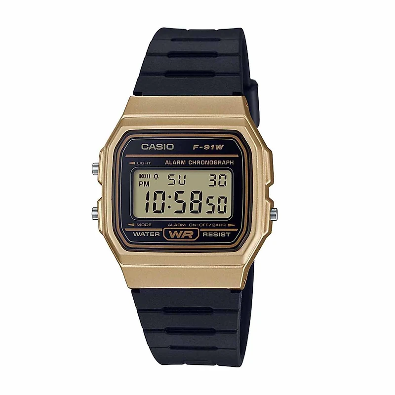 Casio Mens Digital Black Strap Watch F91wm-9a
