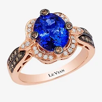 Le Vian® Grand Sample Sale™ Ring featuring 2 CT. Blueberry Tanzanite® 1/5 CT. Chocolate Diamonds® 1/8 CT. Vanilla Diamonds® set in 14K Strawberry Gold®