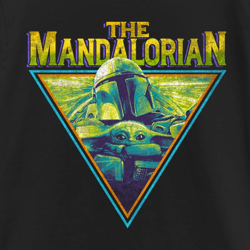The Mandalorian Little & Big Kid Girls Crew Neck Short Sleeve Regular Fit Star Wars Graphic T-Shirt