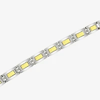 Mens Stainless Steel Round 8 1/2 Inch Link Bracelet