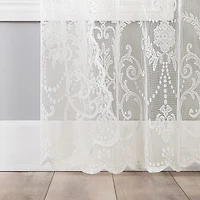 No 918 Nina Lace Rod Pocket Sheer Set of 2 Curtain Panel