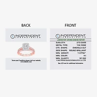 Signature By Modern Bride Womens 1 CT. T.W. (H-I / SI1-SI2) Lab-Grown Diamond Cushion Halo Bridal Set 10K or 14K Gold