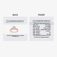 Signature By Modern Bride 1 CT.T.W. (H-I / SI1-SI2) Lab-Grown Diamond Oval Halo Bridal Set 10K or 14K Gold
