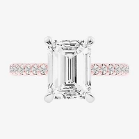 G-H / Si1-Si2 Womens 4 1/4 CT. T.W. Lab Grown White Diamond 14K Gold Side Stone Engagement Ring