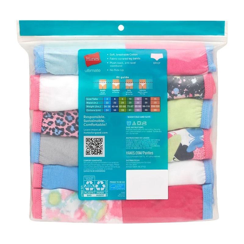 Hanes Little & Big Kid Girls 12 Pack Briefs Gubr12