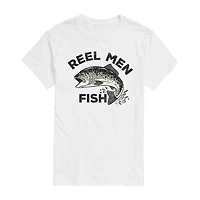 Mens Short Sleeve Reel Men Fish Graphic T-Shirt