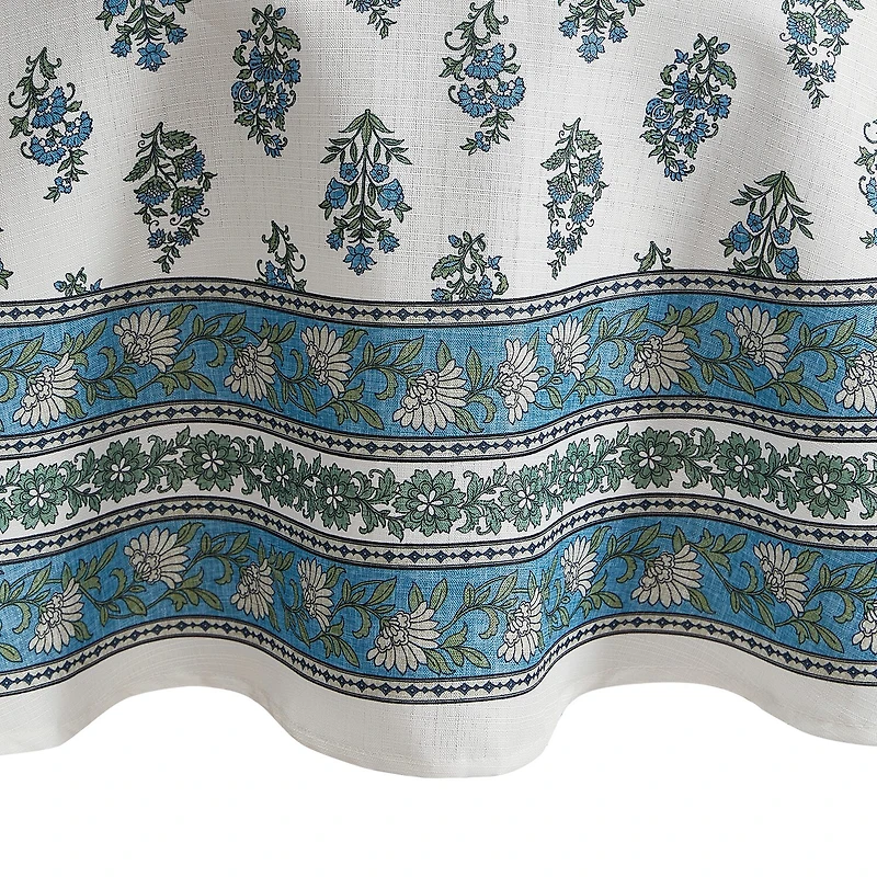 Elrene Home Fashions Tropez Block Print Stain & Water Resistant Indoor/Outdoor Tablecloth