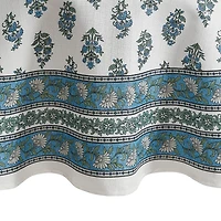 Elrene Home Fashions Tropez Block Print Stain & Water Resistant Indoor/Outdoor Tablecloth