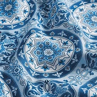 Threadmade Vietri Medallion Block Print Stain N Water Resistant Indoor/Outdoor Table Runner