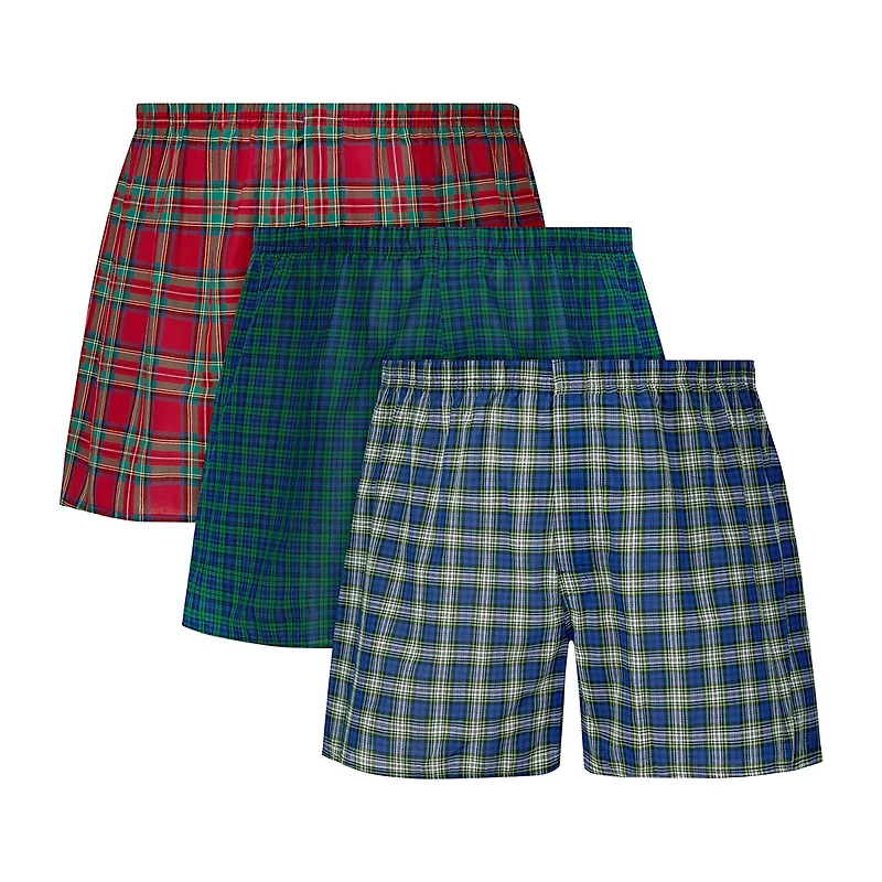Hanes® Ultimate Big & Tall Men’s Underwear 3-Pack Woven Boxers 745cx3