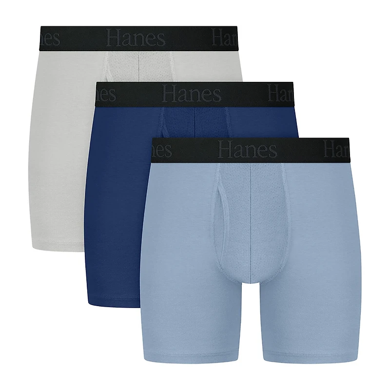 Hanes® Ultimate Men's Underwear 3-Pack Comfort Flex Fit® Boxer Briefs with Total Support Pouch™ Ufsbq3