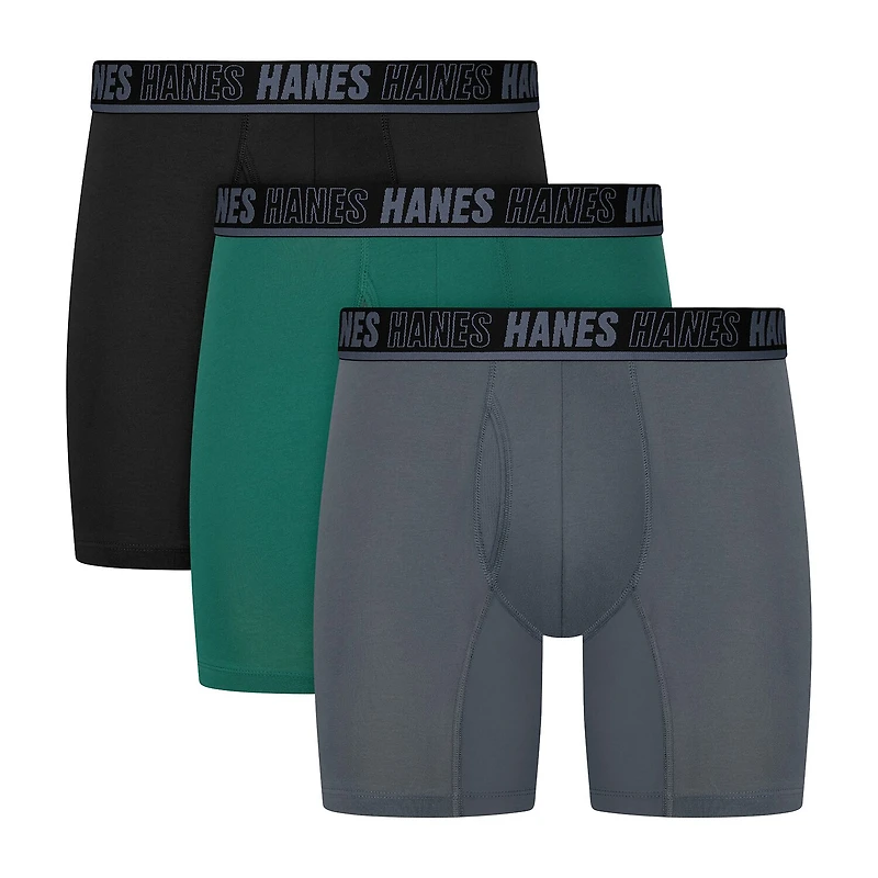 Hanes® Ultimate Men's Underwear 3-Pack Moves X-TEMP® Cotton Stretch Boxer Briefs Um5bb3
