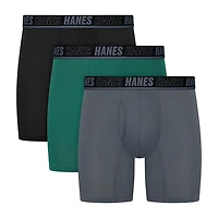 Hanes® Ultimate Men's Underwear 3-Pack Moves X-TEMP® Cotton Stretch Boxer Briefs Um5bb3