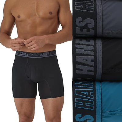 Hanes® Ultimate Men's Underwear 3-Pack Moves X-TEMP® Performance Boxer Briefs Um2be3