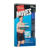 Hanes® Ultimate Men's Underwear 3-Pack Moves X-TEMP® Performance Long Leg Boxer Brief with Total Support Pouch™ Umslf3