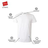 Hanes Mens 3 Pack Short Sleeve Crew Neck MOISTURE_WICKING T-Shirt Big and Tall