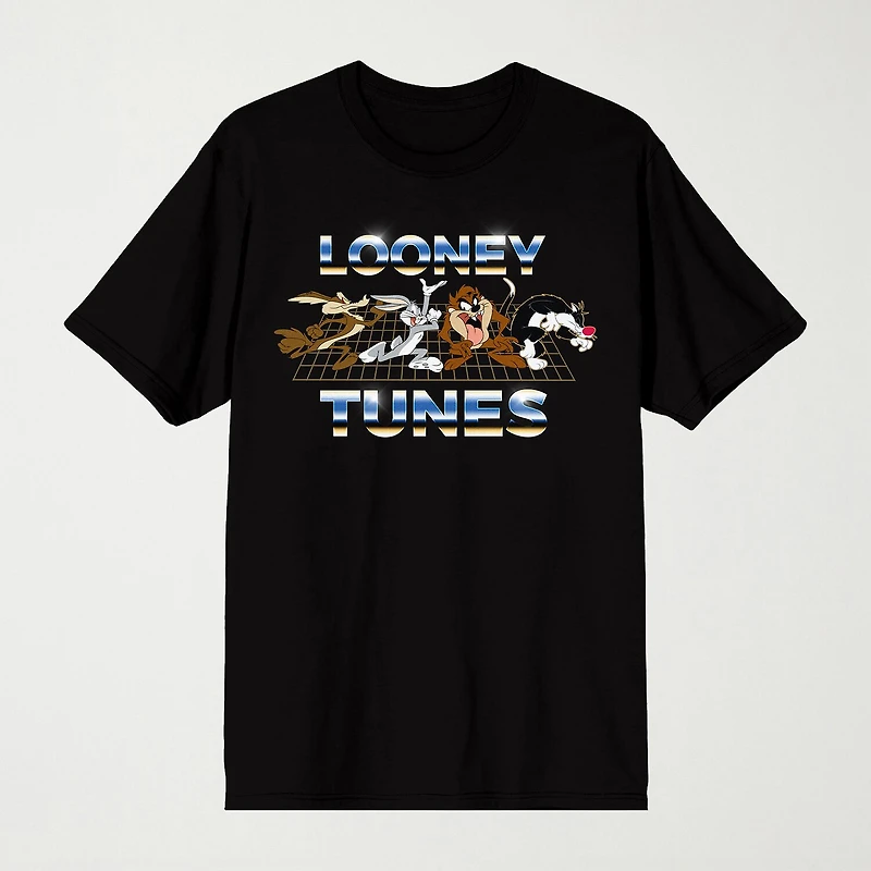Novelty Mens Crew Neck Short Sleeve Relaxed Fit Looney Tunes Graphic T-Shirt