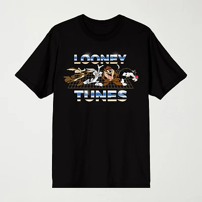 Novelty Mens Crew Neck Short Sleeve Relaxed Fit Looney Tunes Graphic T-Shirt