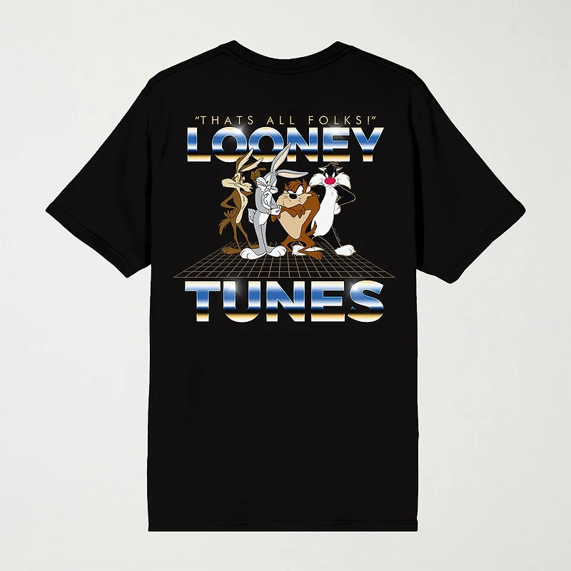 Novelty Mens Crew Neck Short Sleeve Relaxed Fit Looney Tunes Graphic T-Shirt