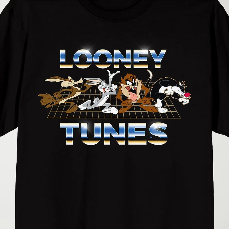 Novelty Mens Crew Neck Short Sleeve Relaxed Fit Looney Tunes Graphic T-Shirt