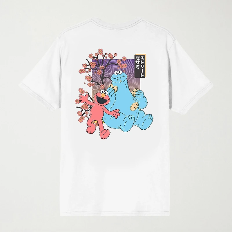 Novelty Mens Crew Neck Short Sleeve Relaxed Fit Sesame Street Graphic T-Shirt
