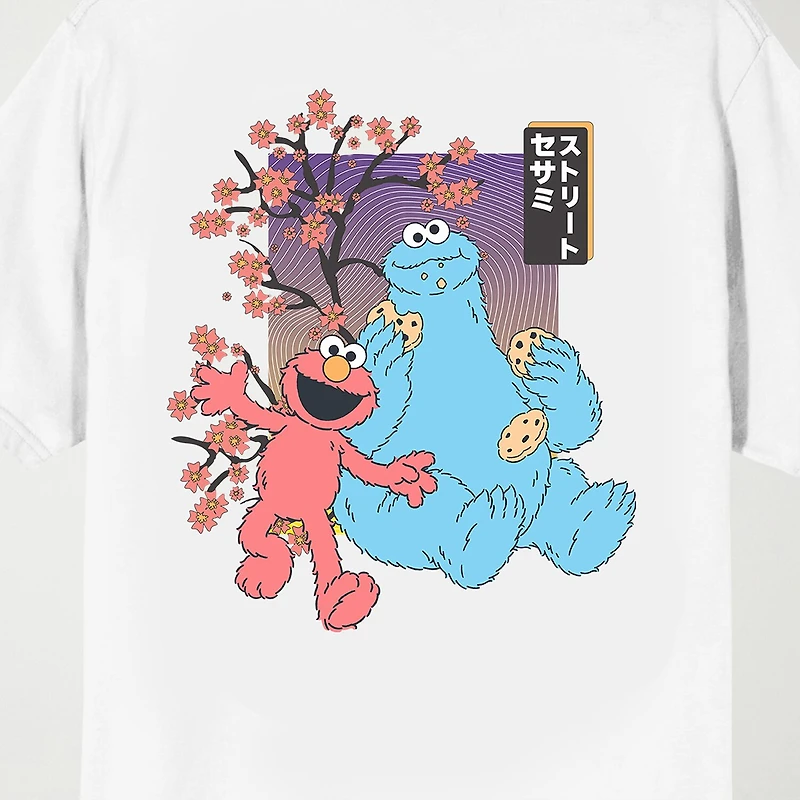 Novelty Mens Crew Neck Short Sleeve Relaxed Fit Sesame Street Graphic T-Shirt