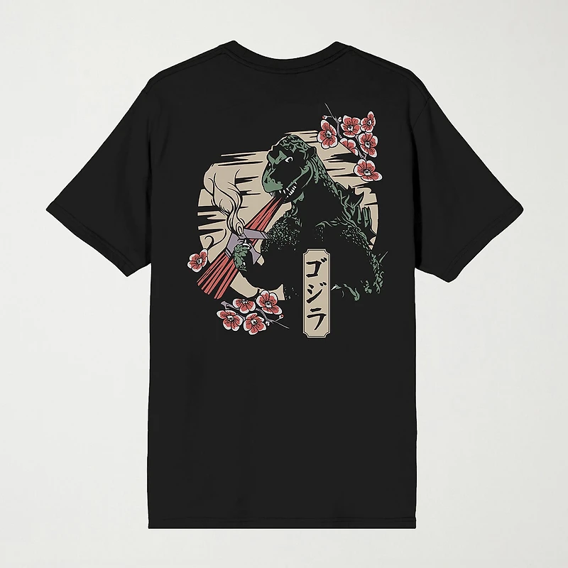 Novelty Mens Crew Neck Short Sleeve Relaxed Fit Godzilla Graphic T-Shirt