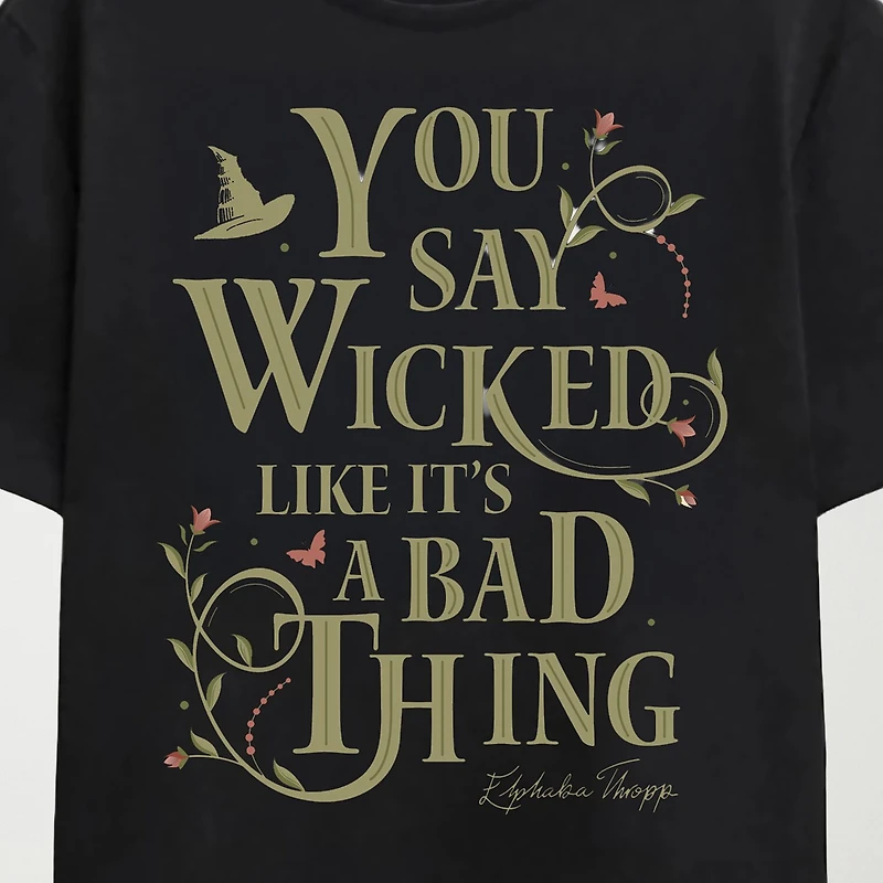 Novelty Mens Crew Neck Short Sleeve Relaxed Fit Wicked Graphic T-Shirt