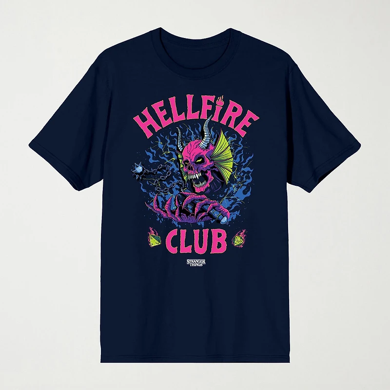 Novelty Mens Crew Neck Short Sleeve Relaxed Fit Stranger Things Graphic T-Shirt