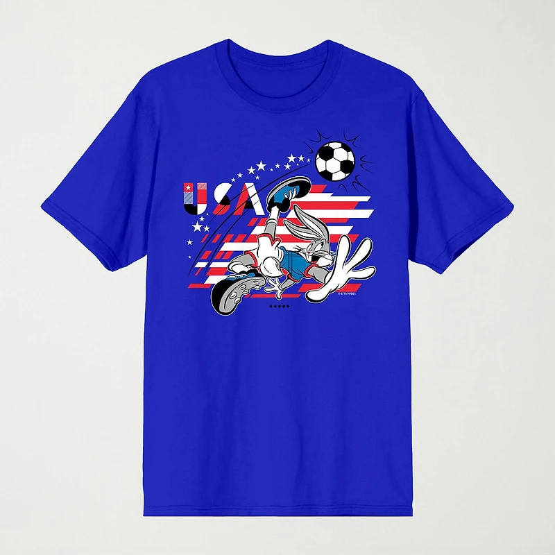 Novelty Mens Crew Neck Short Sleeve Relaxed Fit Looney Tunes Graphic T-Shirt