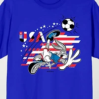 Novelty Mens Crew Neck Short Sleeve Relaxed Fit Looney Tunes Graphic T-Shirt