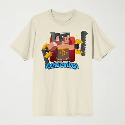 Novelty Mens Crew Neck Short Sleeve Relaxed Fit Minecraft Graphic T-Shirt