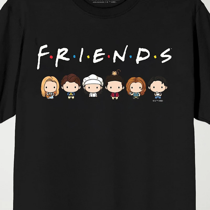 Novelty Mens Crew Neck Short Sleeve Relaxed Fit Friends Graphic T-Shirt