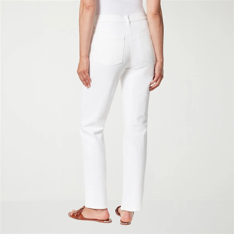 Gloria Vanderbilt Amanda Womens Misses Long High Rise Stretch Fabric Tapered Leg Jean