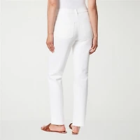 Gloria Vanderbilt Amanda Womens Misses Long High Rise Stretch Fabric Tapered Leg Jean