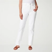 Gloria Vanderbilt Amanda Womens Misses Long High Rise Stretch Fabric Tapered Leg Jean