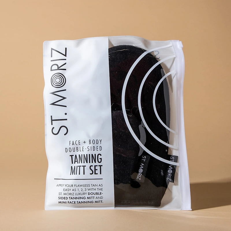 St. Moriz Luxury Double Sided Tanning Mitt And Face Mitt Set