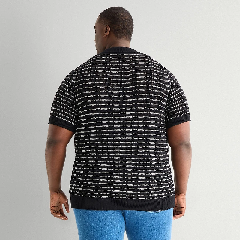 mutual weave Big and Tall Mens Short Sleeve Polo Sweater
