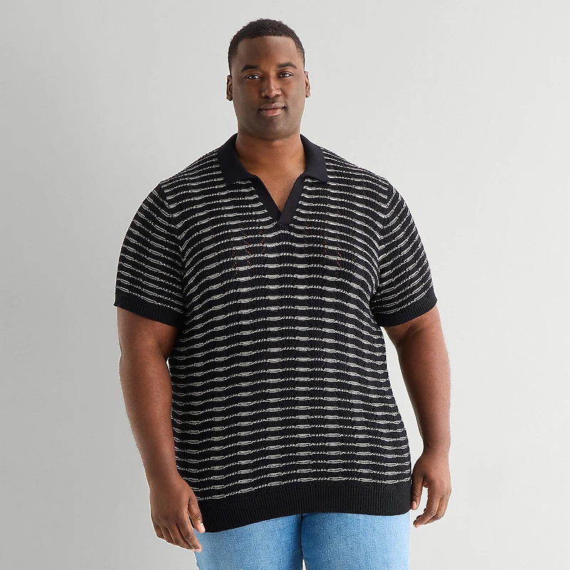 mutual weave Big and Tall Mens Short Sleeve Polo Sweater