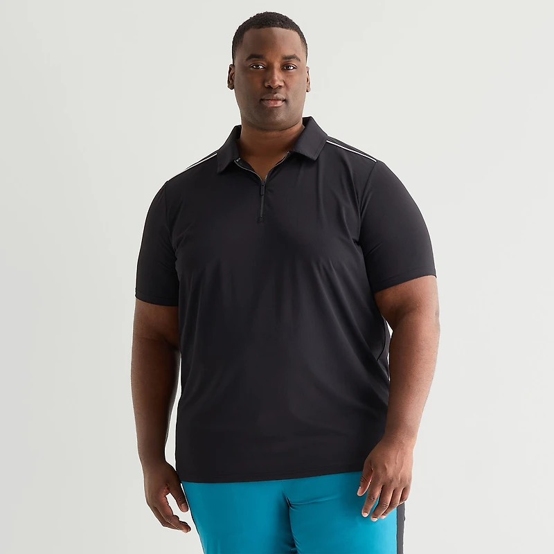 Shaquille O'Neal XLG™ Active Piped Big and Tall Mens Short Sleeve Polo Shirt