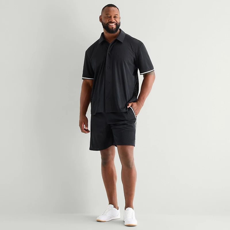 Shaquille O'Neal XLG™ Active Taped Mens 8" Mid Rise Big and Tall Moisture Wicking Workout Shorts