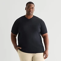 Shaquille O'Neal XLG™ Ribbed Dropneedle Mens V Neck Short Sleeve Big and Tall T-Shirt