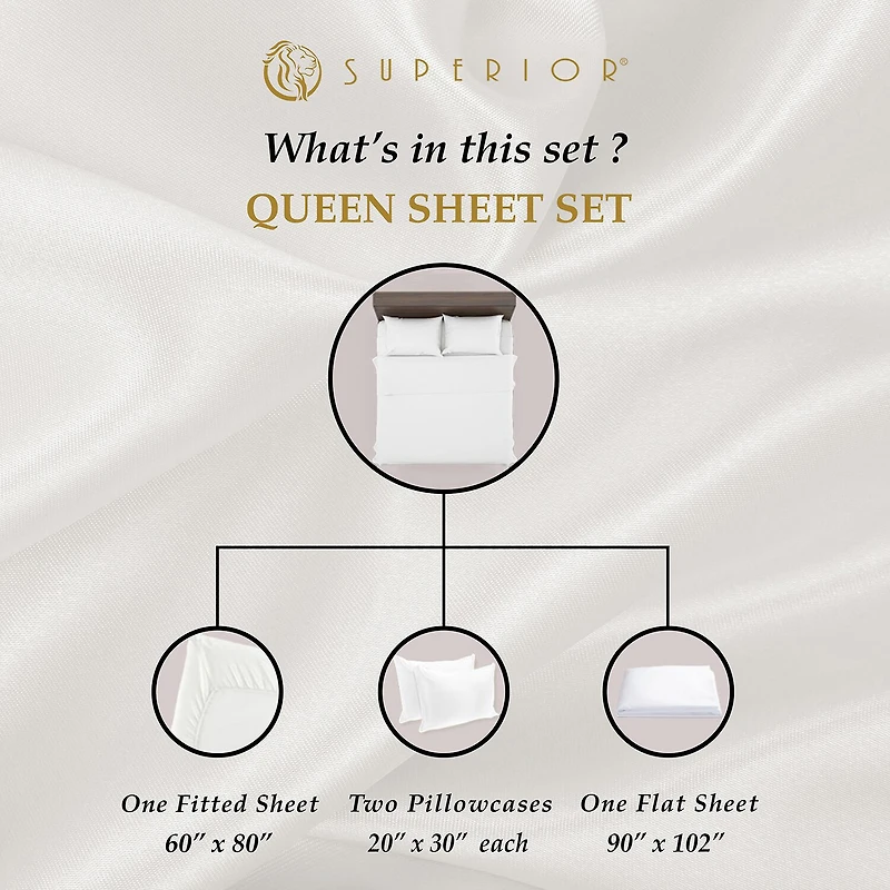 SUPERIOR® Egyptian Cotton Premium Soft 530tc Deep Pocket Sheet Set
