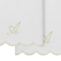 Linum Home Textiles Adornia Beige Scallop Personalized 2-pc. Quick Dry Bath Towel Set