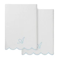 Linum Home Textiles Adornia Scallop Personalized -pc. Quick Dry Bath Towel Set