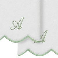 Linum Home Textiles Adornia Scallop Personalized 2-pc. Fingertip Towel