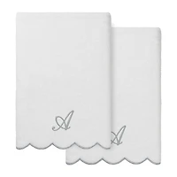 Linum Home Textiles Adornia Scallop Personalized -pc. Quick Dry Bath Towel Set