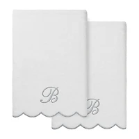 Linum Home Textiles Adornia Gray Scallop Personalized 2-pc. Quick Dry Bath Towel Set